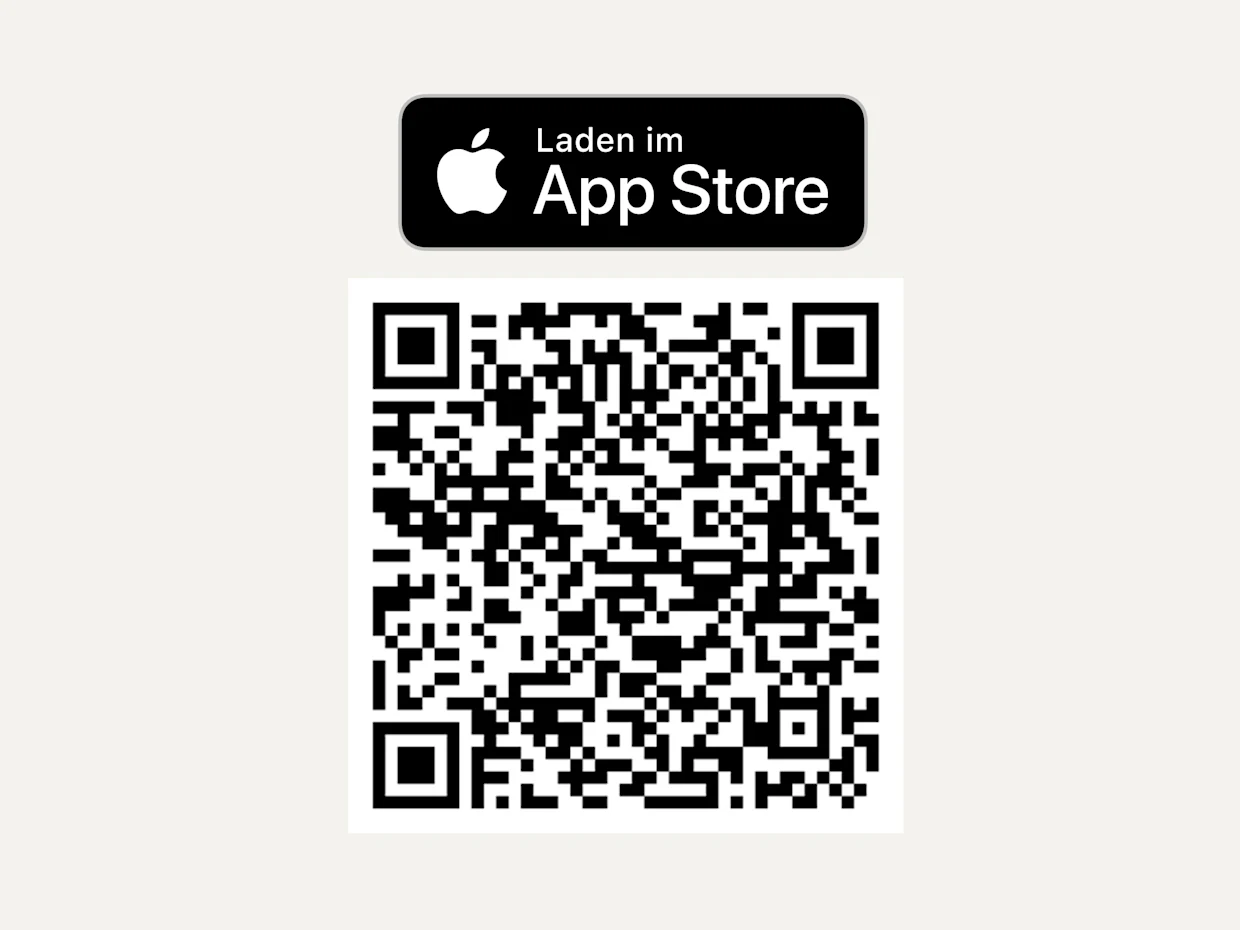 Das Symbol zeigt ein App Store-Logo mit einem QR-Code zum Laden einer App.