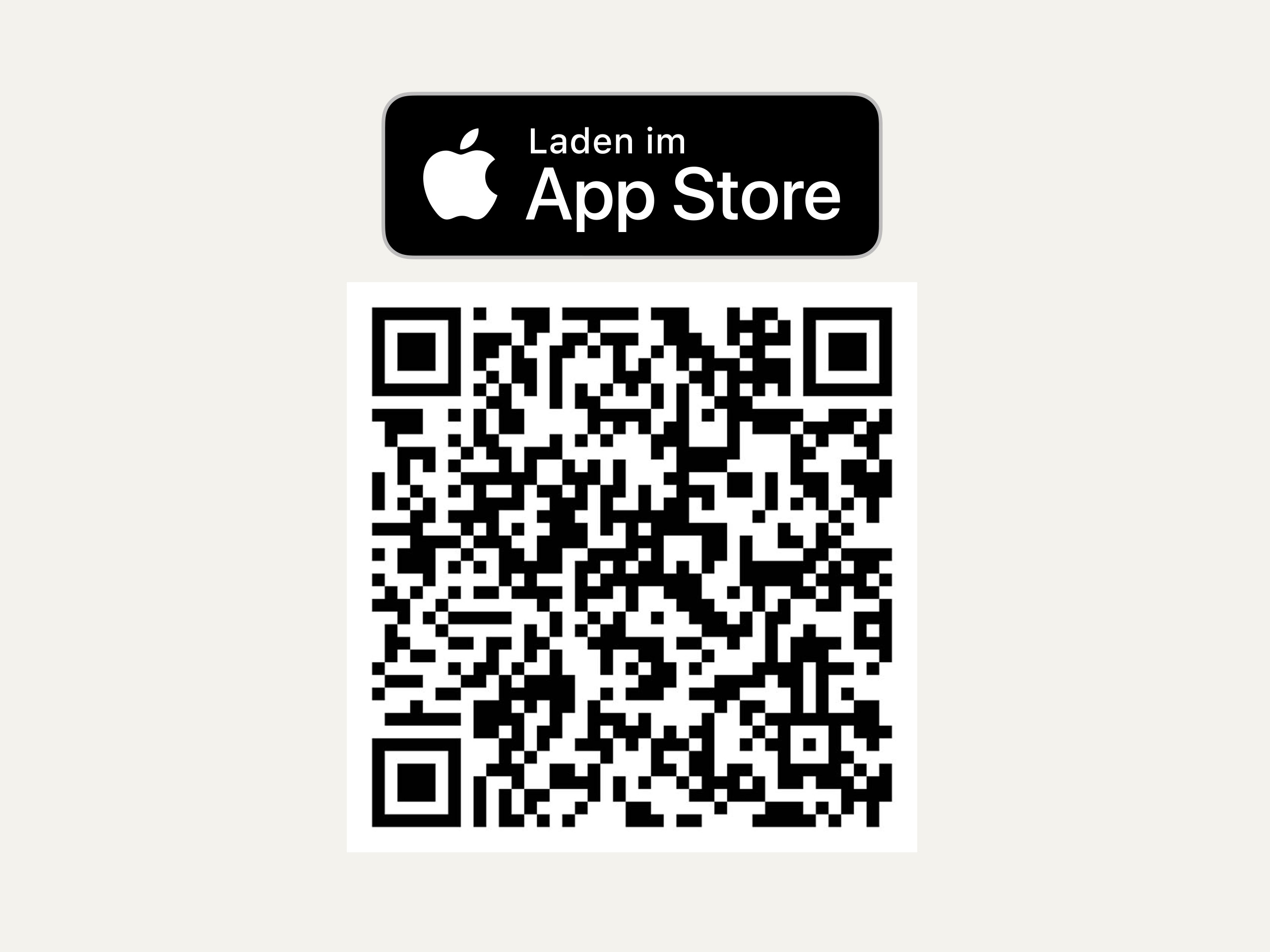 Das Symbol zeigt ein App Store-Logo mit einem QR-Code zum Laden einer App.