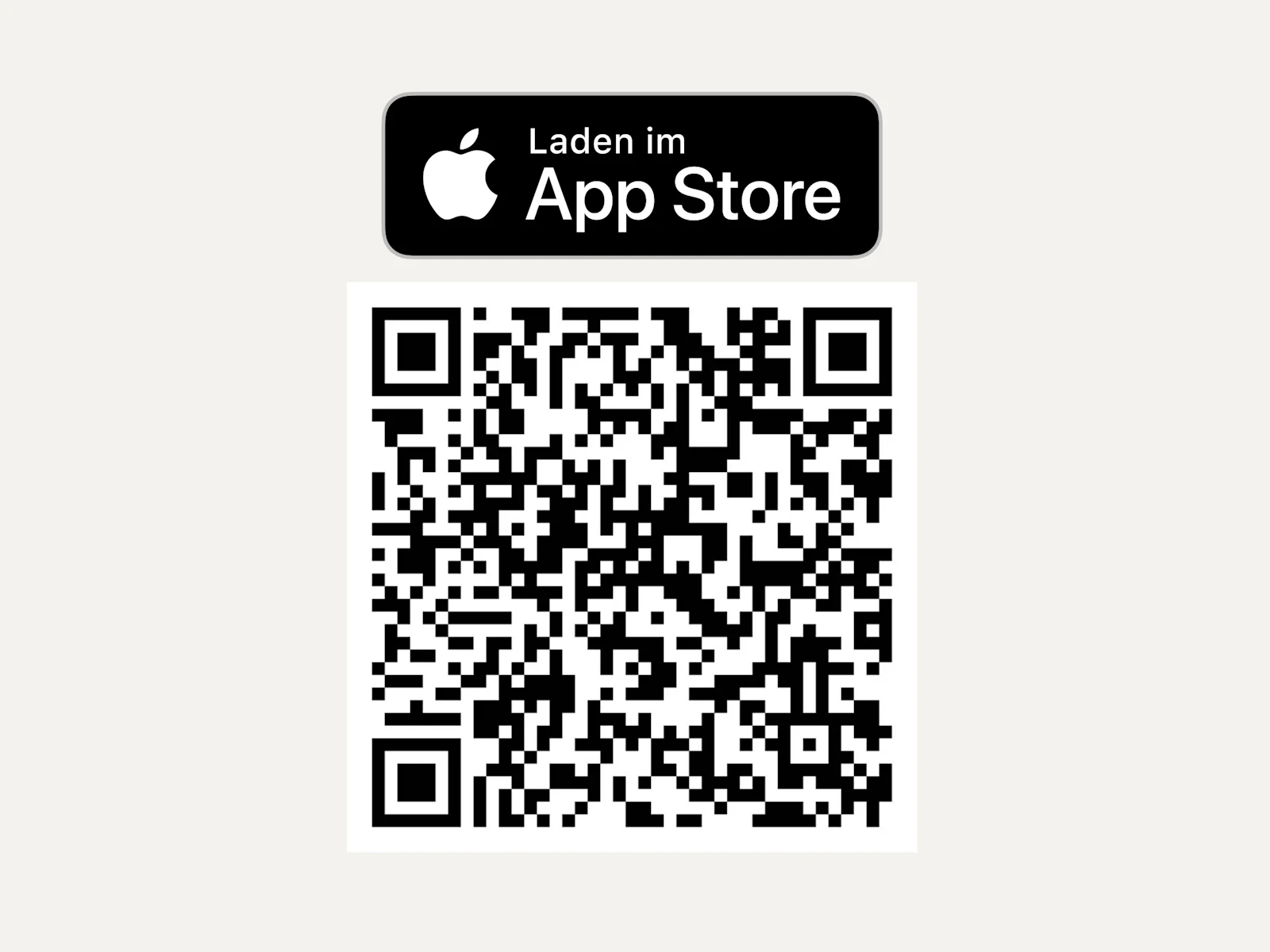 Das Symbol zeigt ein App Store-Logo mit einem QR-Code zum Laden einer App.