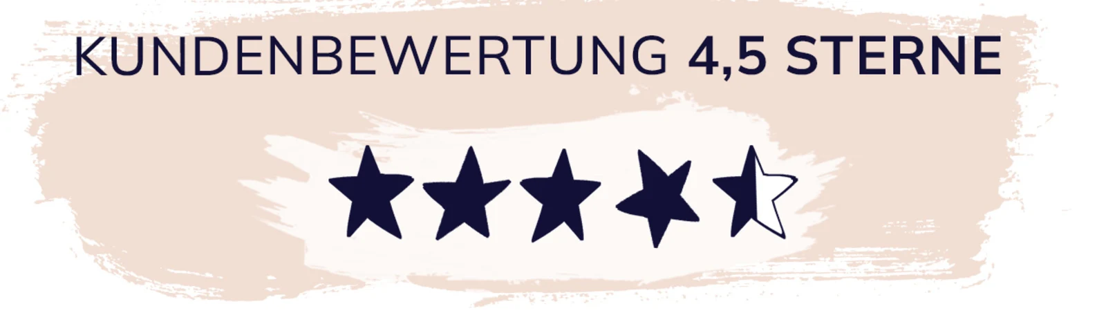 Kundenbewertung mit 4,5 von 5 Sternen auf beigem Hintergrund. Kundenbewertung mit 4,5 von 5 Sternen auf beigem Hintergrund.