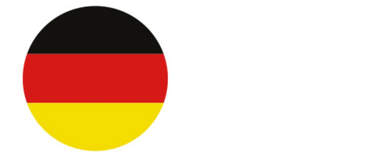 Kreisförmige Darstellung der deutschen Flagge mit horizontalen Streifen in Schwarz, Rot und Gold. Kreisförmige Darstellung der deutschen Flagge mit horizontalen Streifen in Schwarz, Rot und Gold.