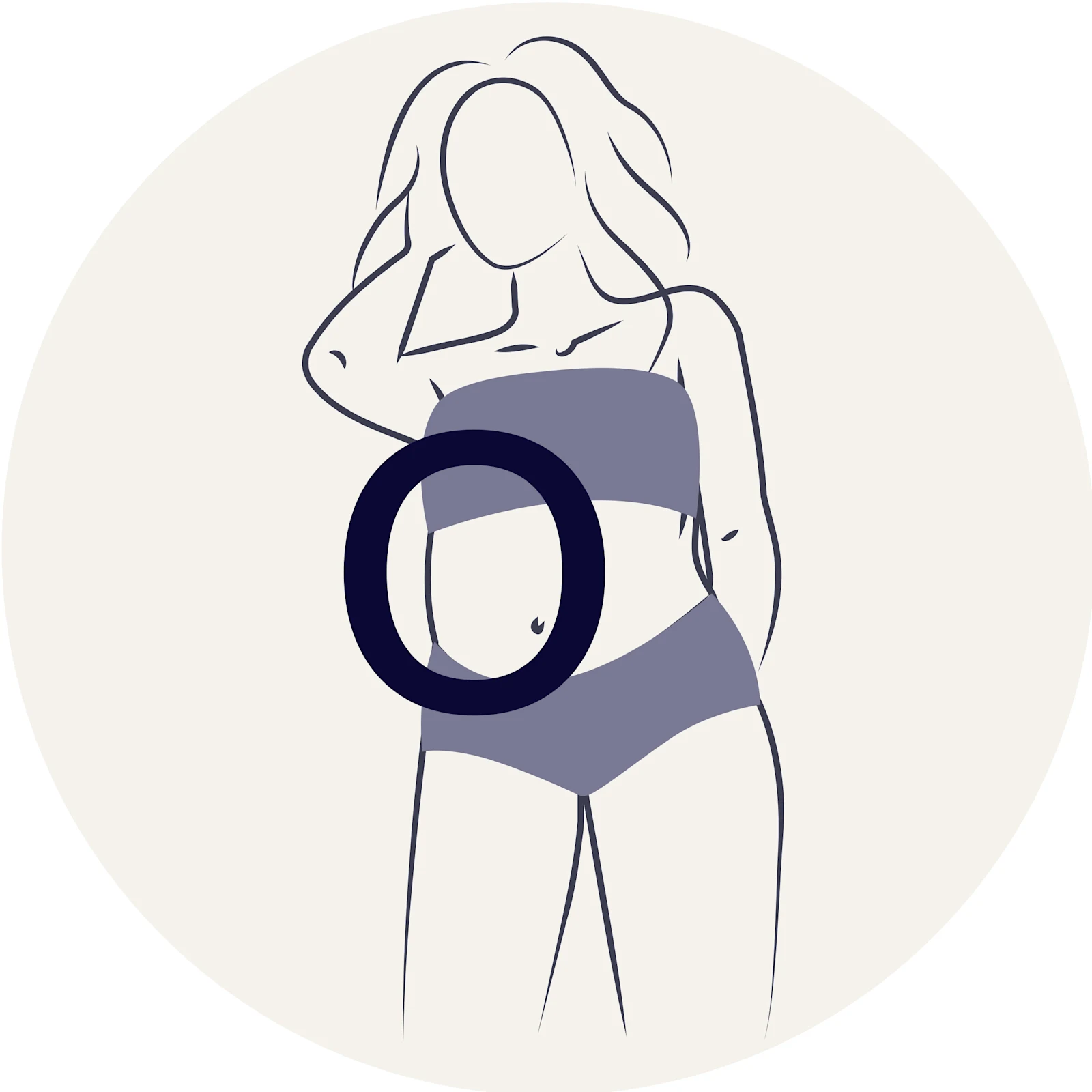 Die Grafik zeigt einen Frauenkörper mit dem Figurtyp in O-Form. Die Grafik zeigt einen Frauenkörper mit dem Figurtyp in O-Form.