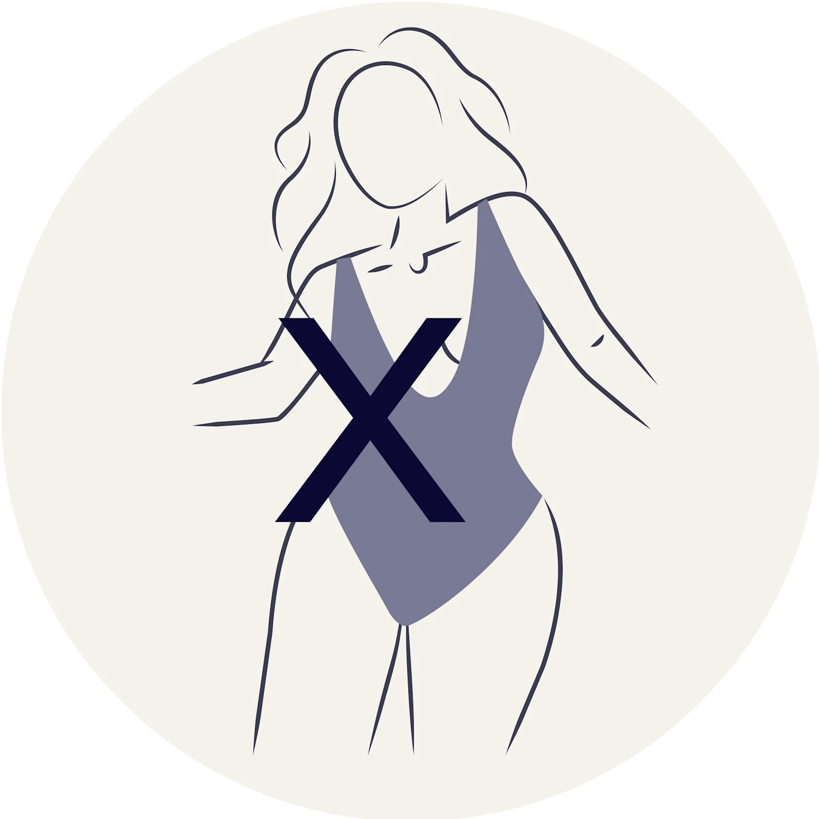 Die Grafik zeigt einen Frauenkörper mit dem Figurtyp in X-Form. Die Grafik zeigt einen Frauenkörper mit dem Figurtyp in X-Form.