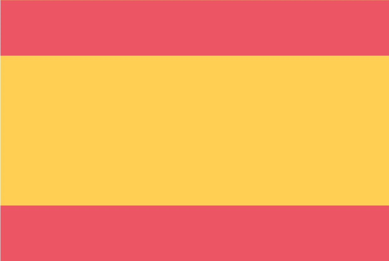 Flagge von Spanien mit horizontalen Streifen in Rot-Gelb-Rot. Flagge von Spanien mit horizontalen Streifen in Rot-Gelb-Rot.