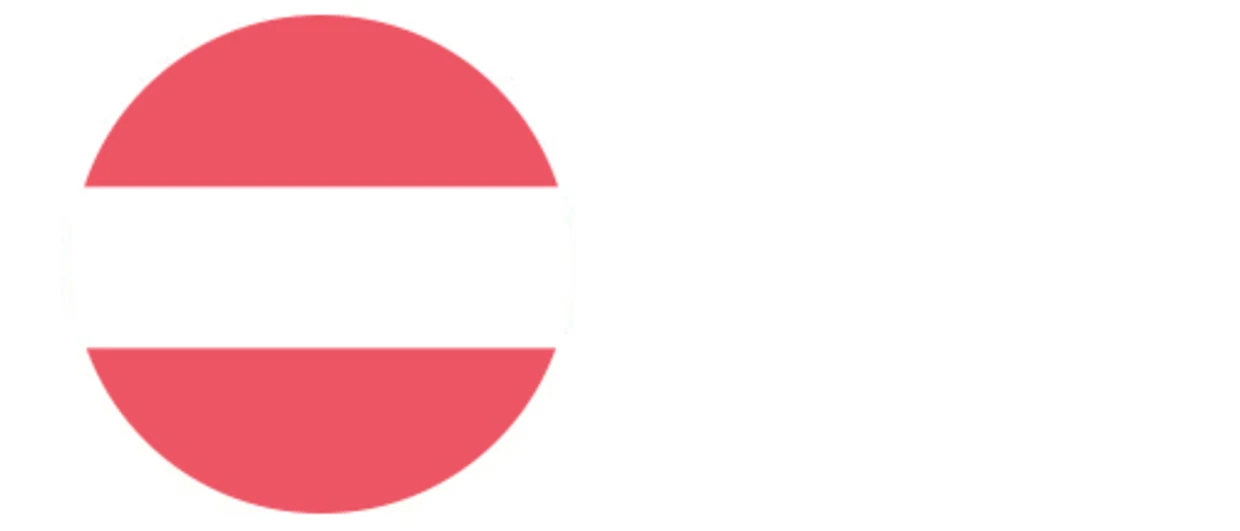 Kreis mit den Farben der österreichischen Flagge: Rot-Weiss-Rot. Kreis mit den Farben der österreichischen Flagge: Rot-Weiss-Rot.