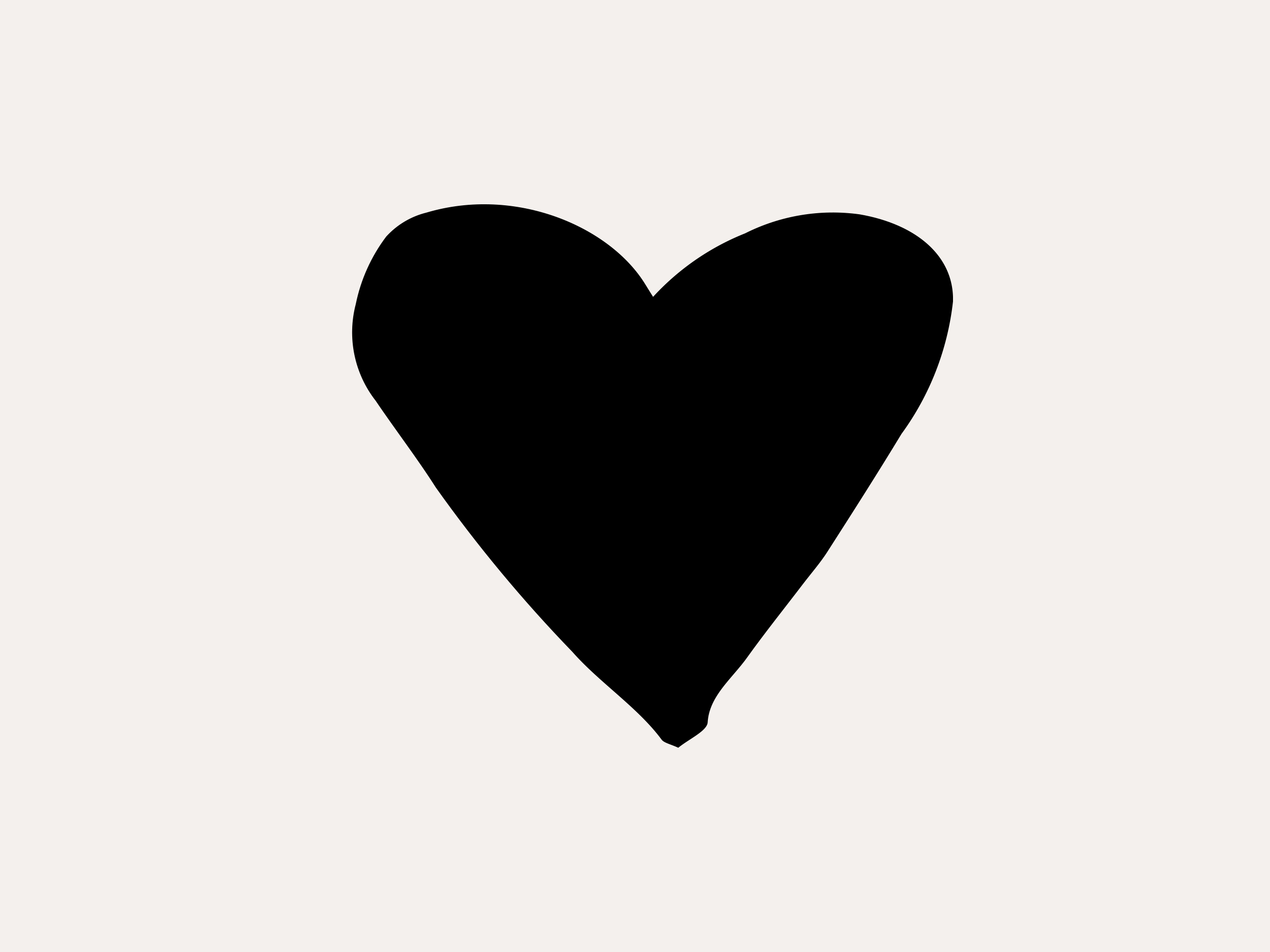Schwarzes Herzsymbol auf weißem Hintergrund.