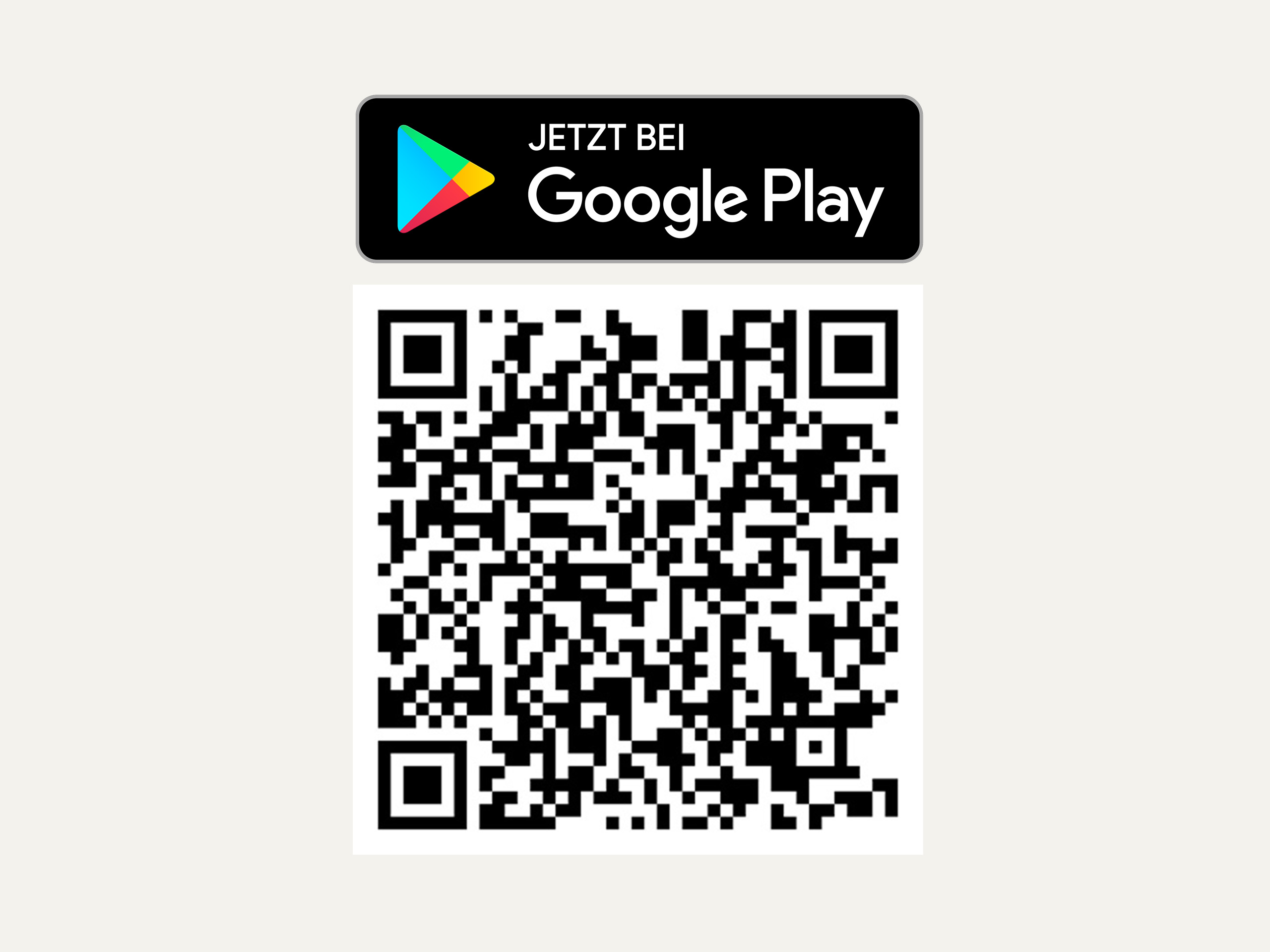 Het pictogram toont het Google Play-logo en een QR-code om een app te downloaden in de Play Store.