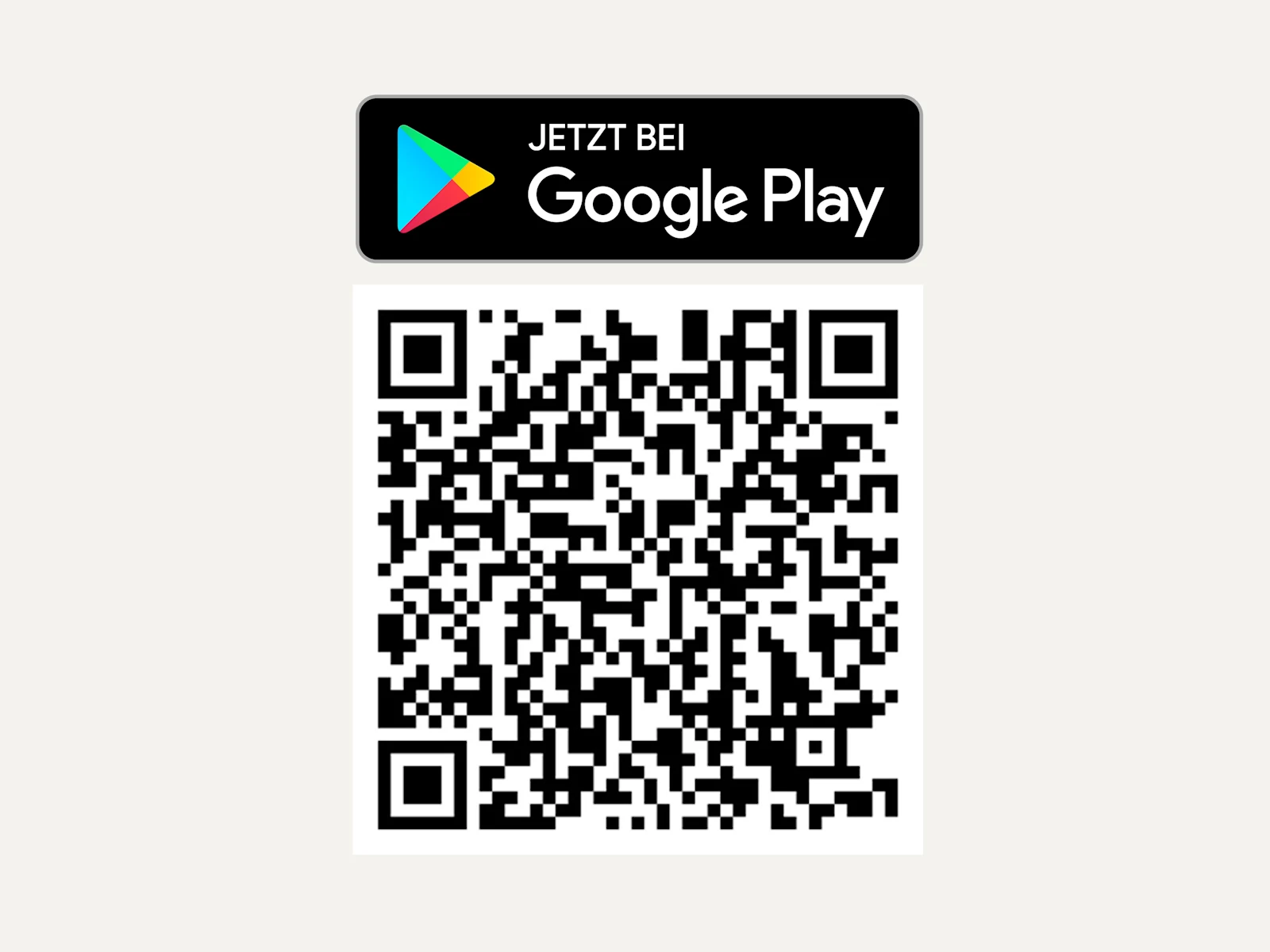 Het pictogram toont het Google Play-logo en een QR-code om een app te downloaden in de Play Store.