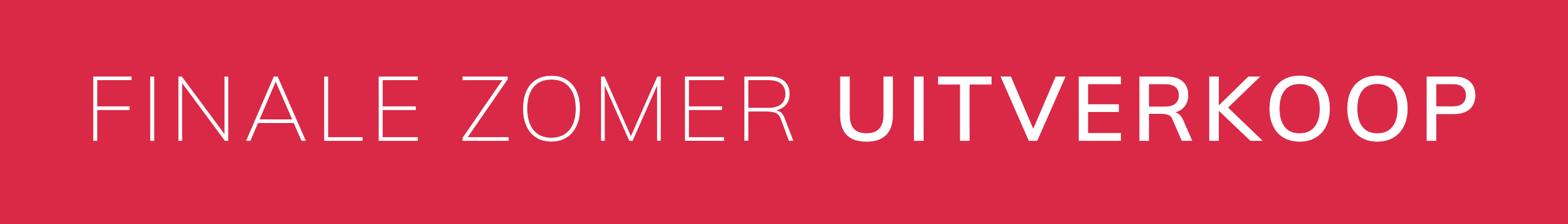 Een advertentie met rode achtergrond. Met de tekst FINALE WINTER UITVERKOOP. De achtergrond is felrood en effen, zonder patronen of extra elementen.