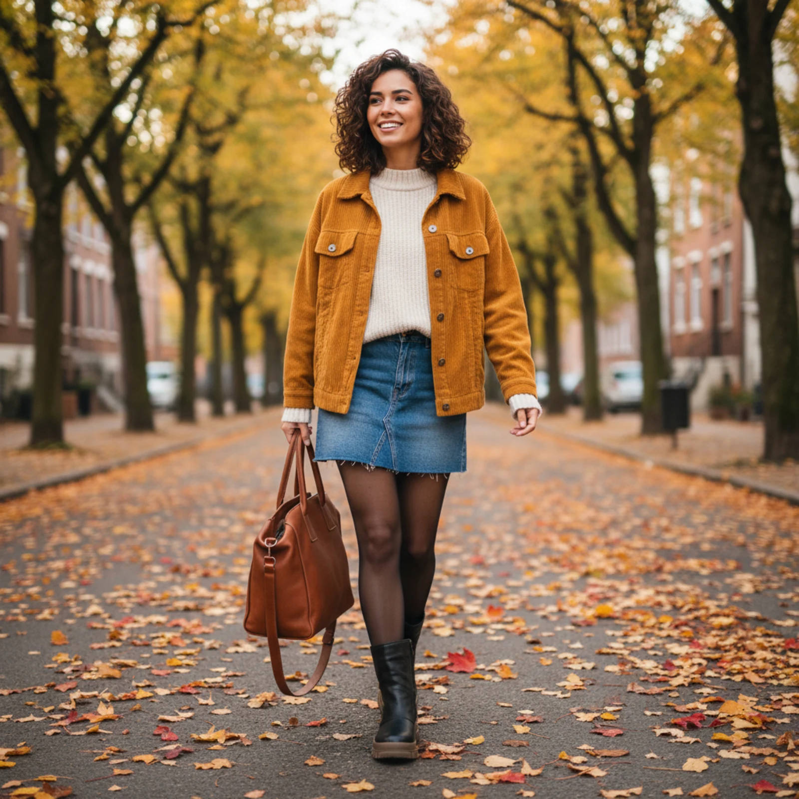 Herbstlicher Abendlook mit langem Jeansrock und eleganten Stiefeletten Herbstlicher Abendlook mit langem Jeansrock und eleganten Stiefeletten