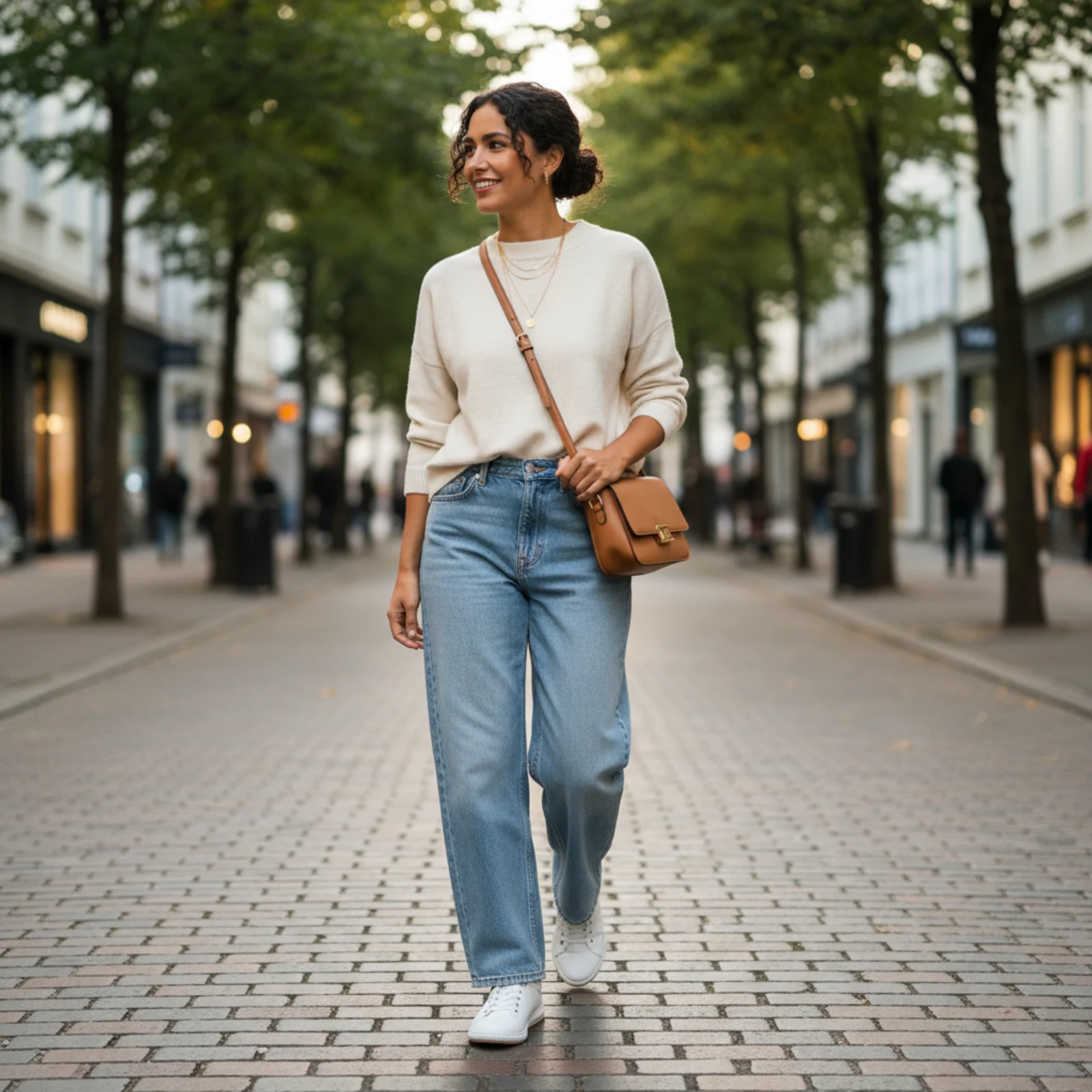 Weite Jeans mit Loafern, Sneakern und eleganten Stiefeletten Weite Jeans mit Loafern, Sneakern und eleganten Stiefeletten