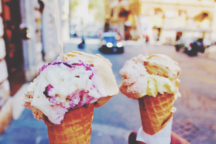 Italiensk gelato for to -\nFoto: Getty Images