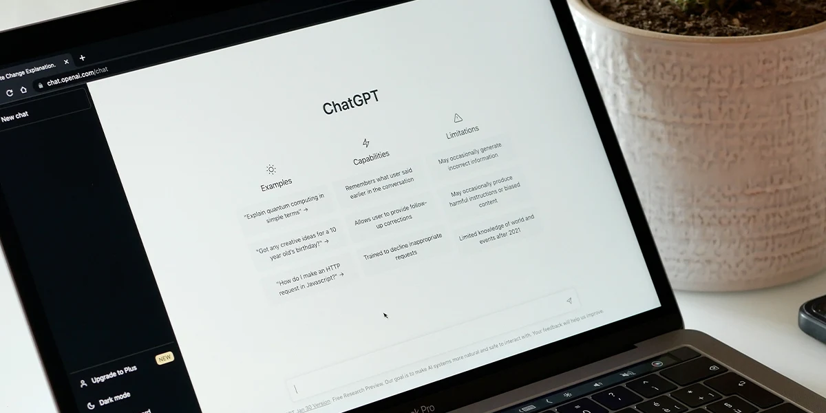 Screen with ChatGPT open