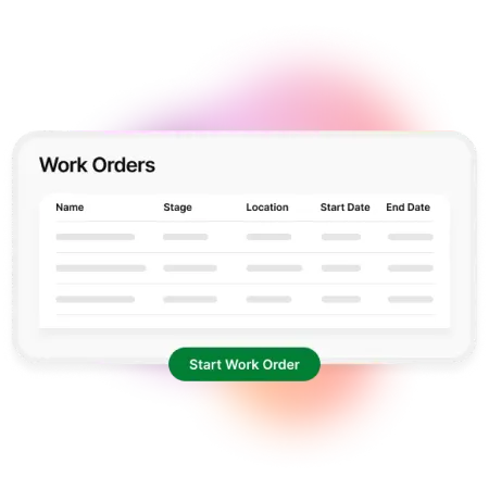 A rendering of the MYOB CRM Work Orders screen.