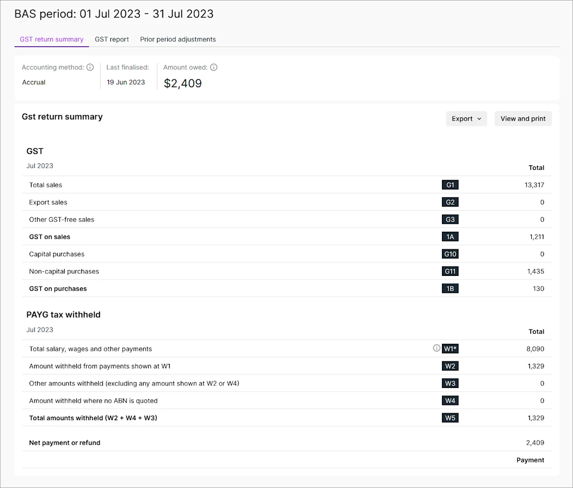 Completing your activity statement