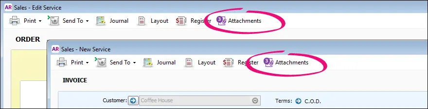 When you convert a sales order to an invoice the attachments come across
