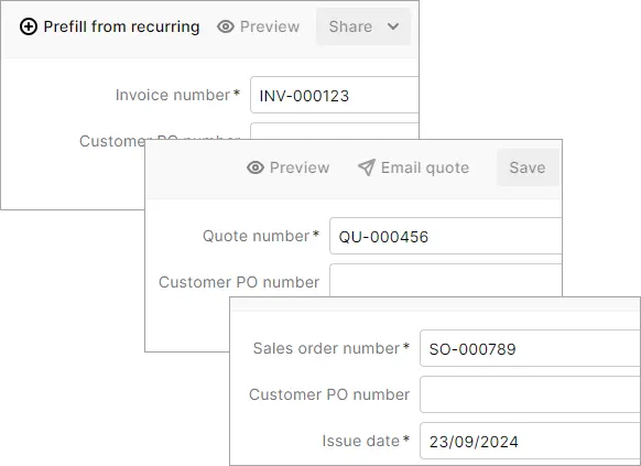 Sales number examples