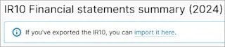 Ir10 Form Example Export and import IR10 data