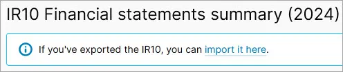 Ir10 Form Example Export and import IR10 data