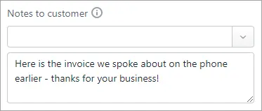 Notes to customer