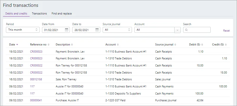 Find transactions