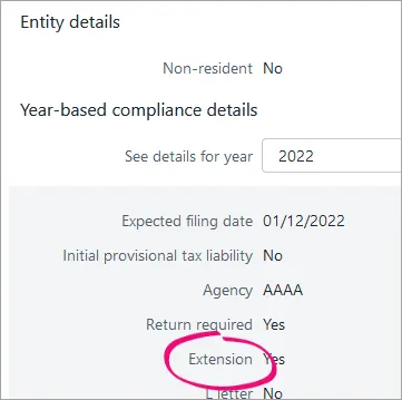Entity details Extension setting highlighted.