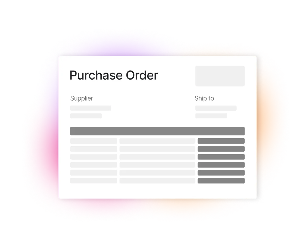 Purchase order template banner