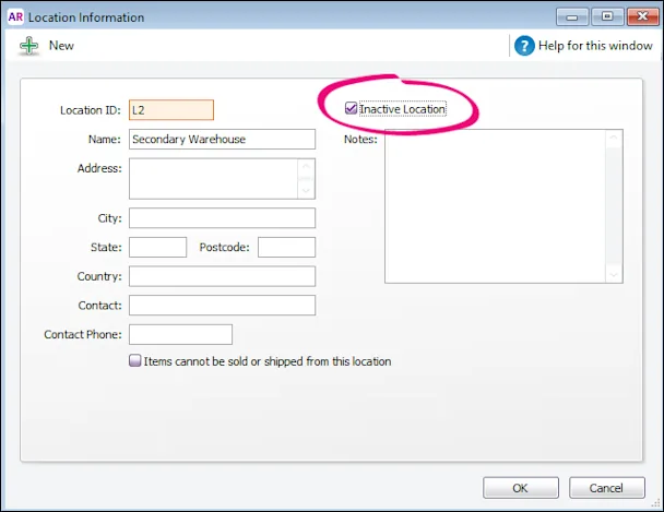 Multiple inventory locations