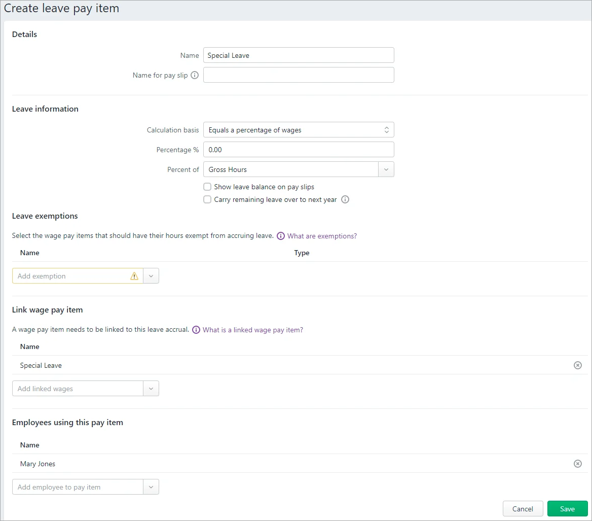 Log Leave Example Modal Family and domestic violence leave