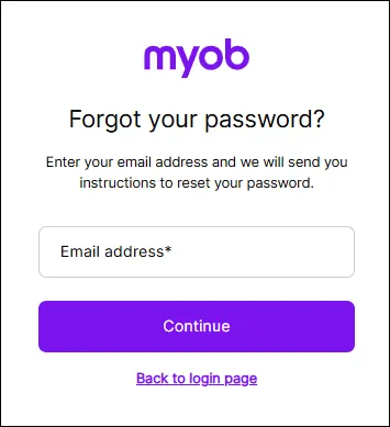 Forgot your password page