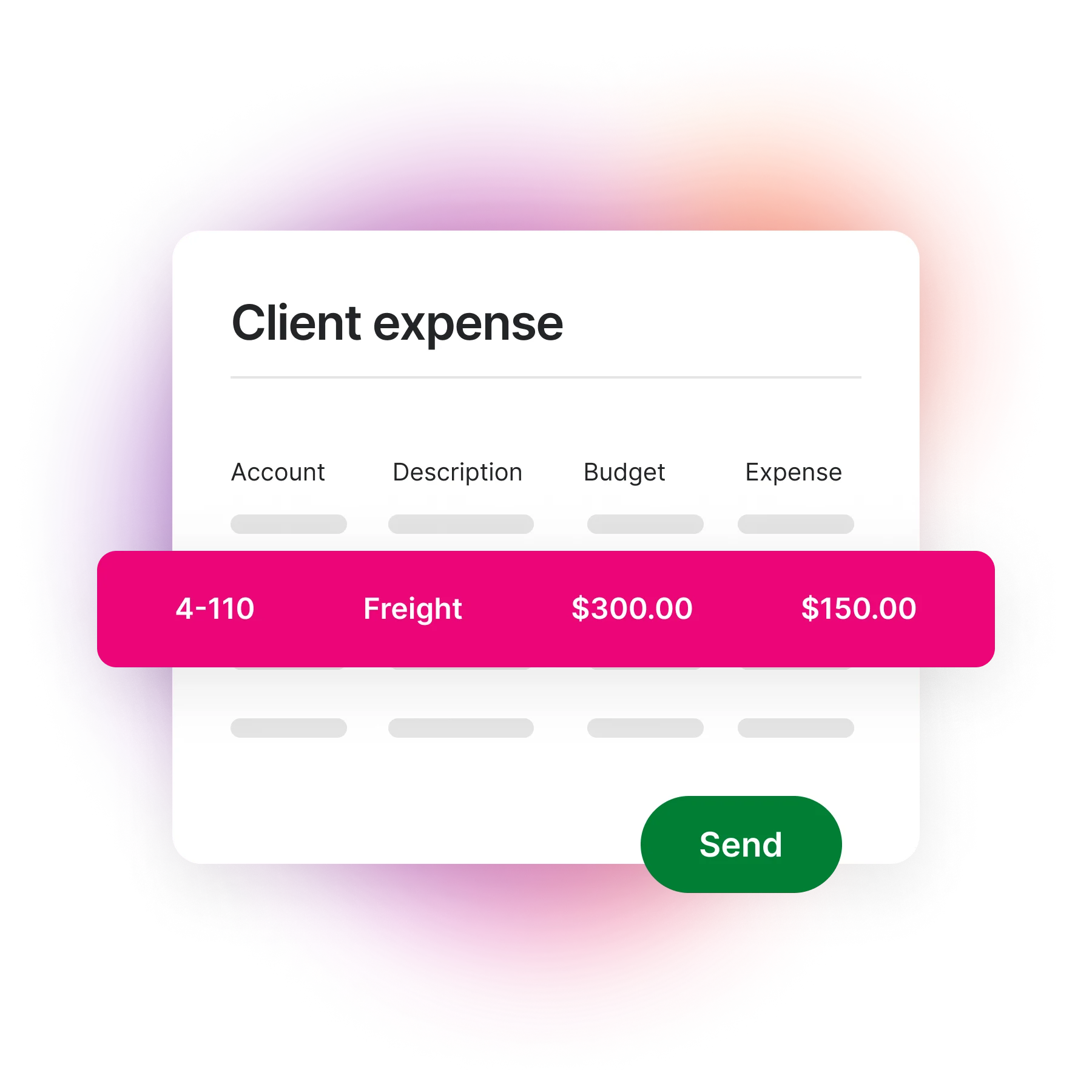Feature | Expense | On-charge costs with a click