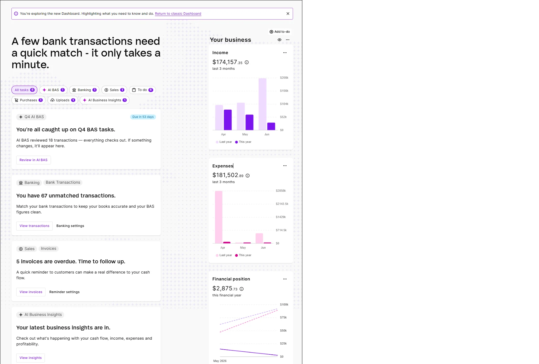The new Dashboard