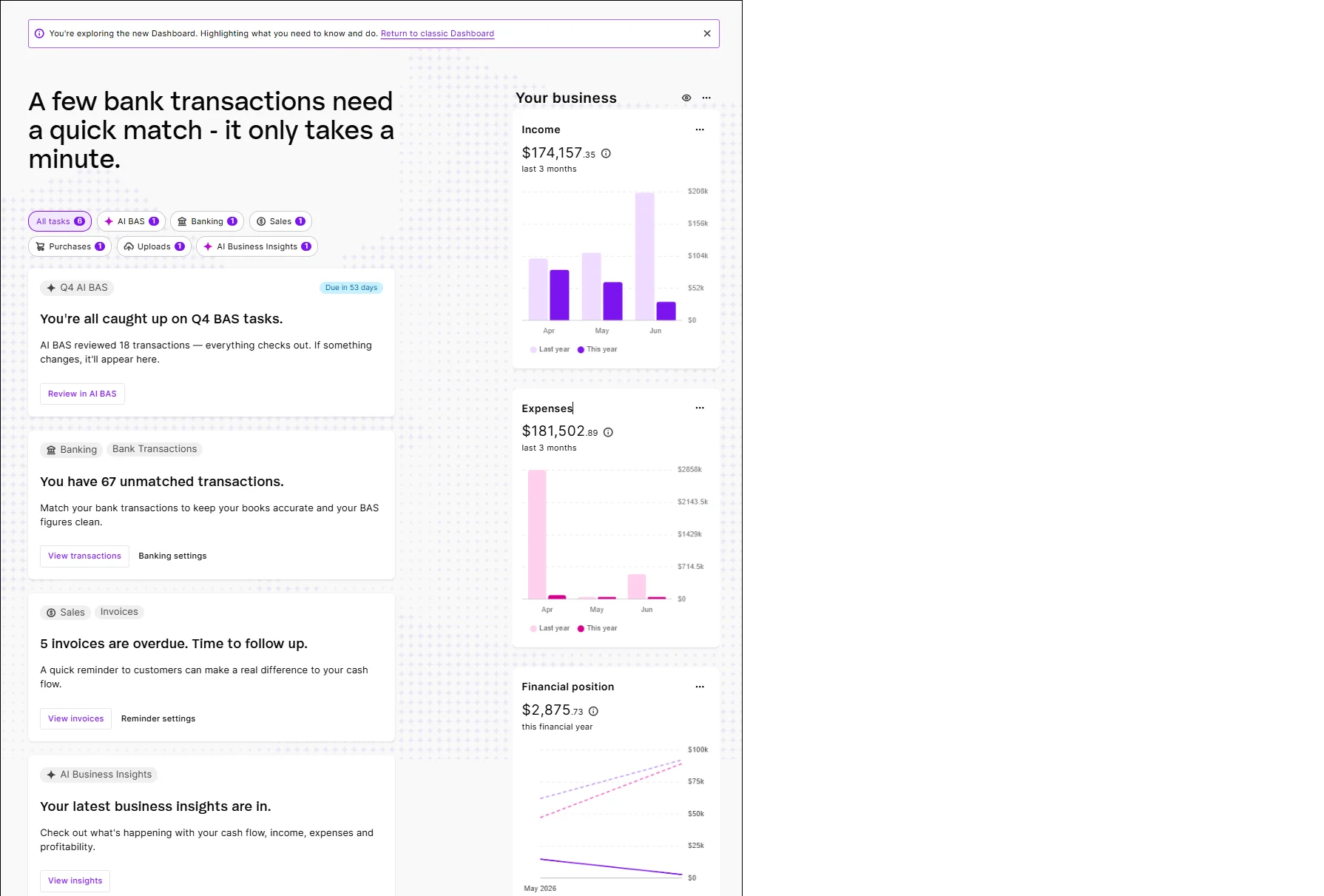 The new Dashboard