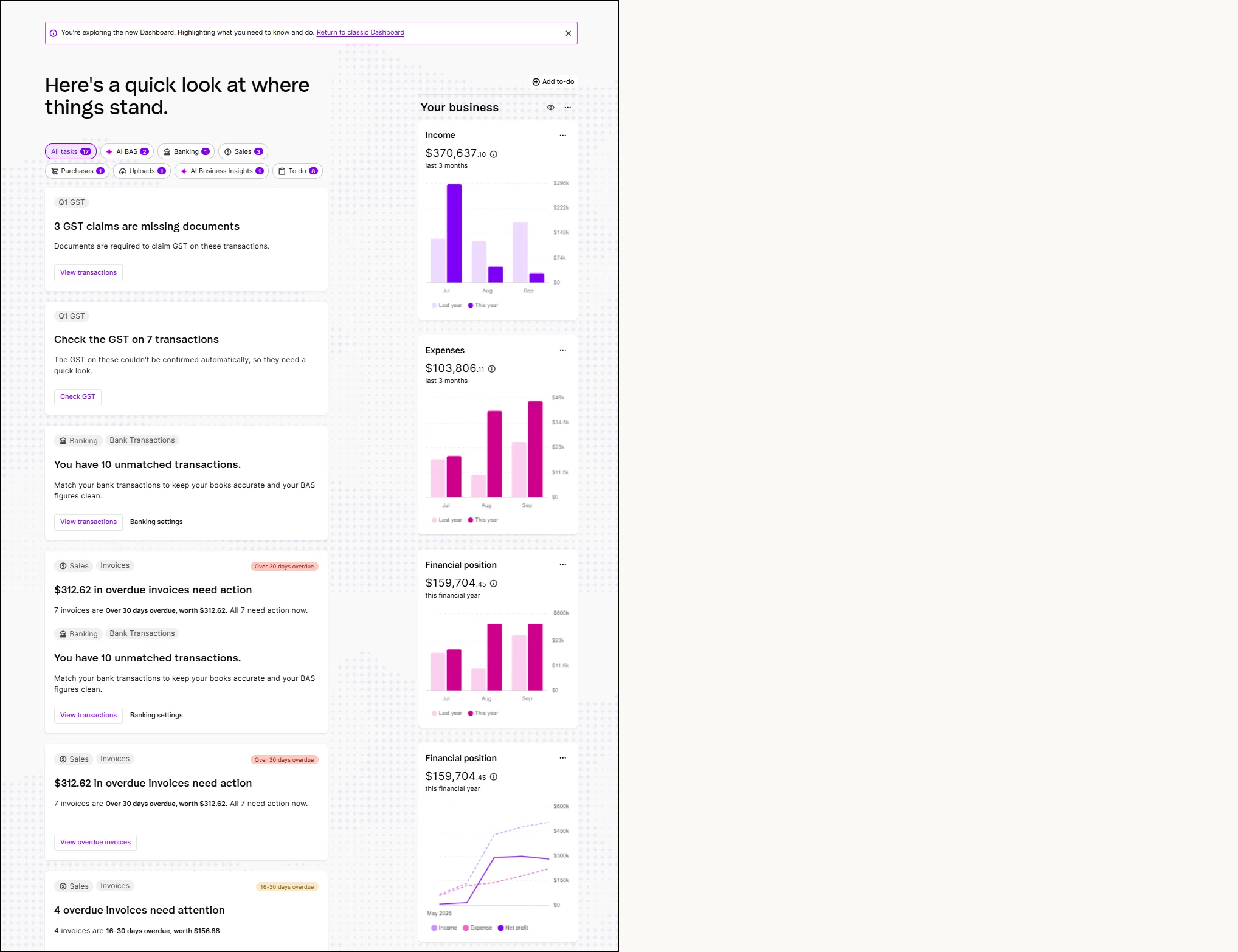 The new Dashboard