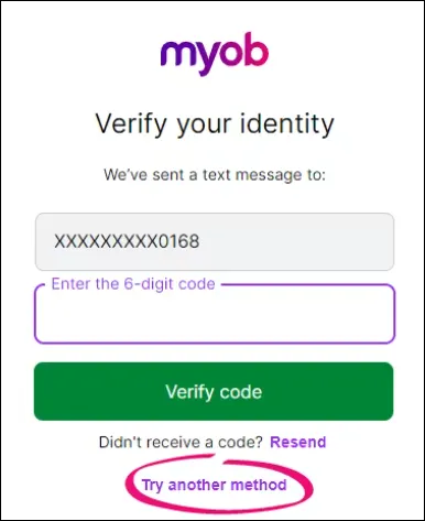 Using your recovery code