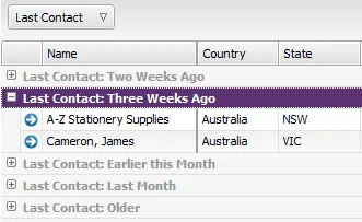 Group by last contact
