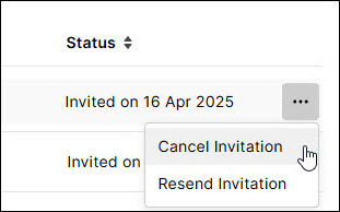 Inviting a user to your MYOB business