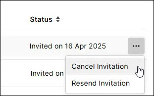 Choose Cancel invitation