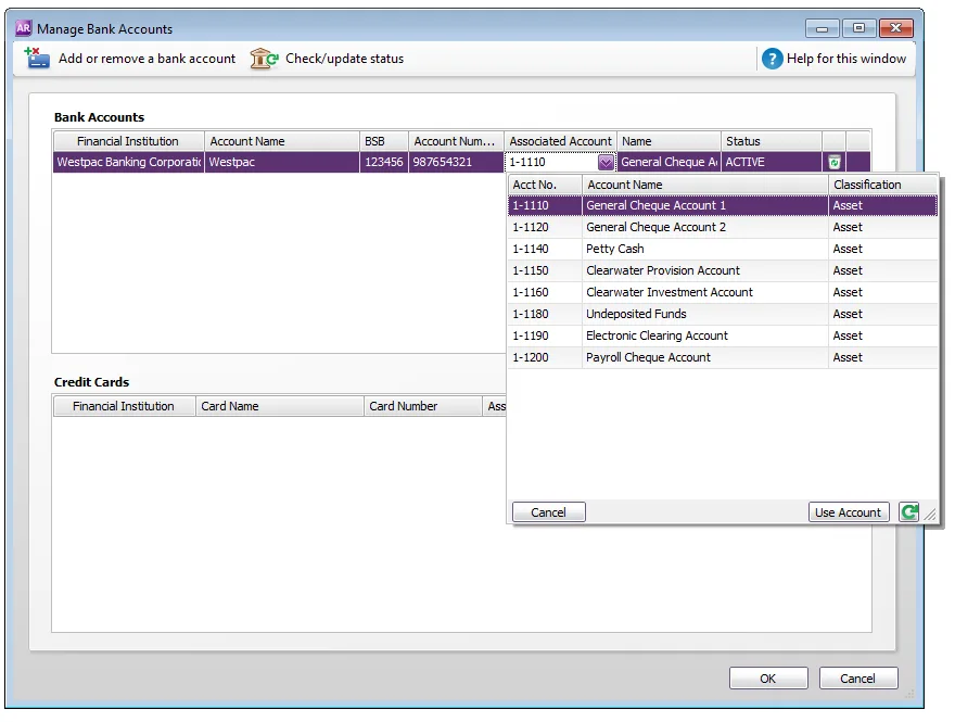 associate bank account