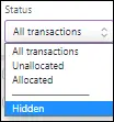 Show hidden transactions