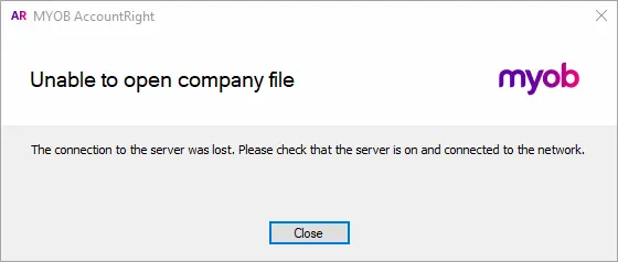 unable to open company file2