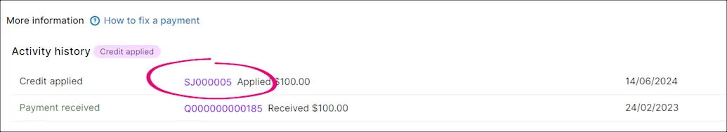 Settling customer credits