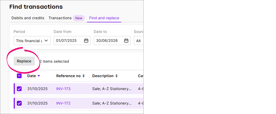 Finding a transaction