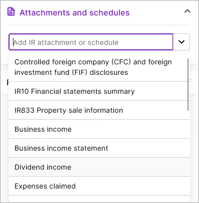 Attachments and schedule options expanded