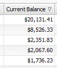 sort column