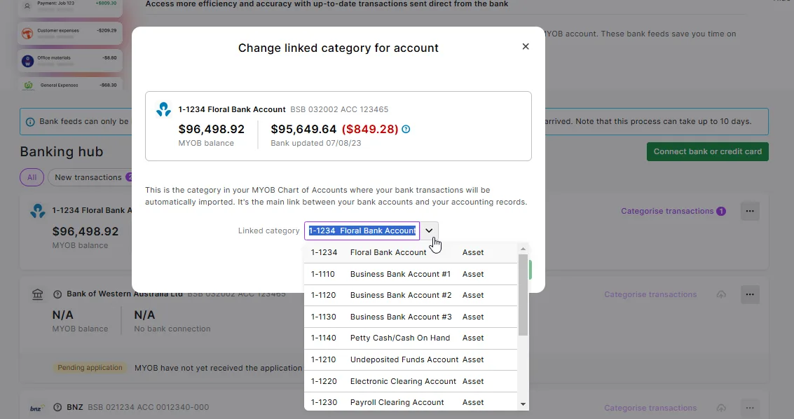 Change linked category