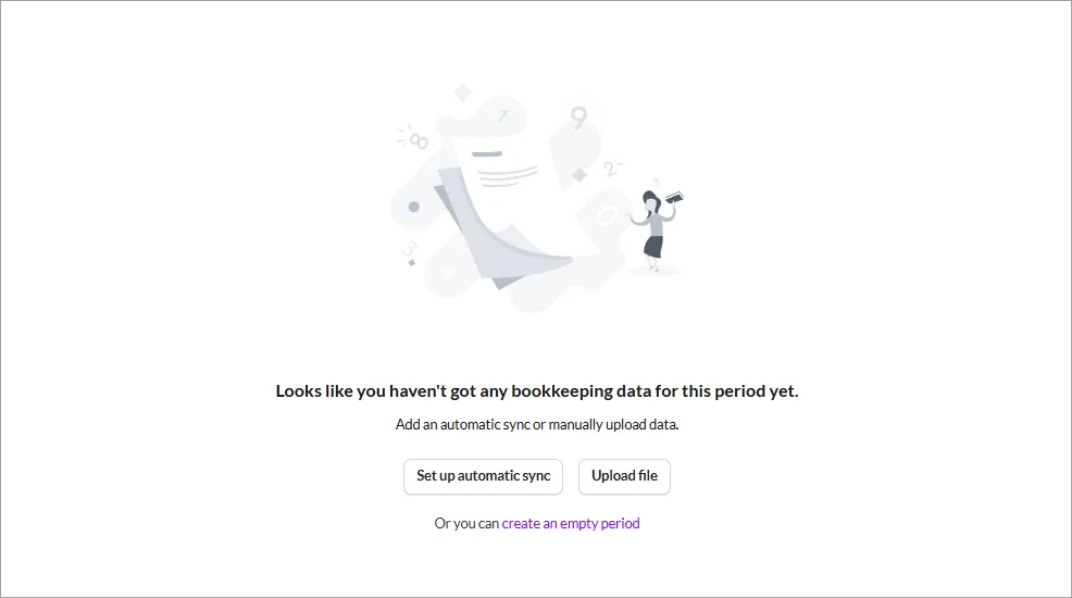 Looks like you haven't got any bookkeeping data for this practice yet