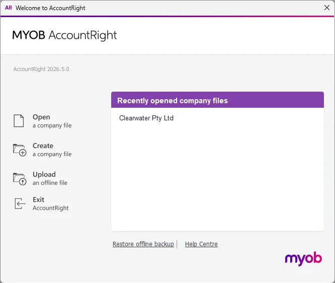 Example welcome window