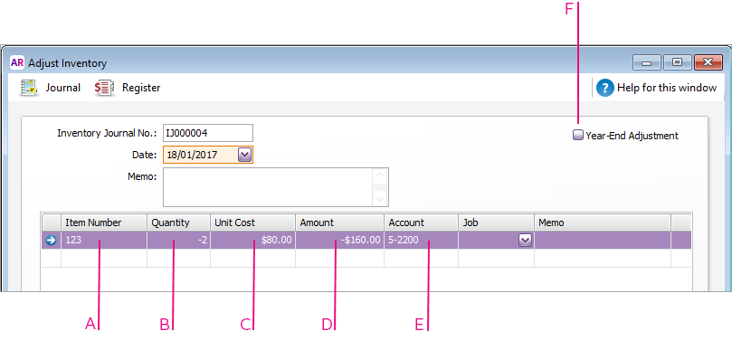 Making inventory adjustments