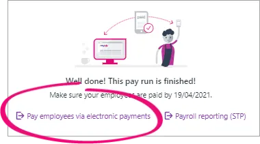 Pay employees electronically option